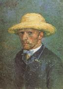 Self-Portrait with Straw Hat (nn04), Vincent Van Gogh